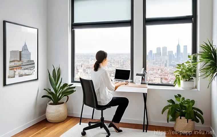 스마트 홈 디바이스 연결 - **Prompt:** A cozy, modern living room filled with natural light. A mother, in her late 30s, is comf...