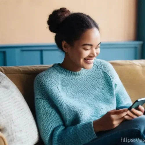 스마트폰 데이터 백업 장치 - **Prompt 1: Digital Memories and Connection**
    "A candid, high-angle shot of a young woman, aroun...