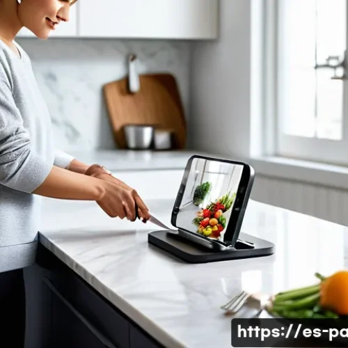 스마트폰 스탠드 선택 - **"A person in their late 20s or early 30s, dressed in comfortable yet stylish loungewear (such as a...