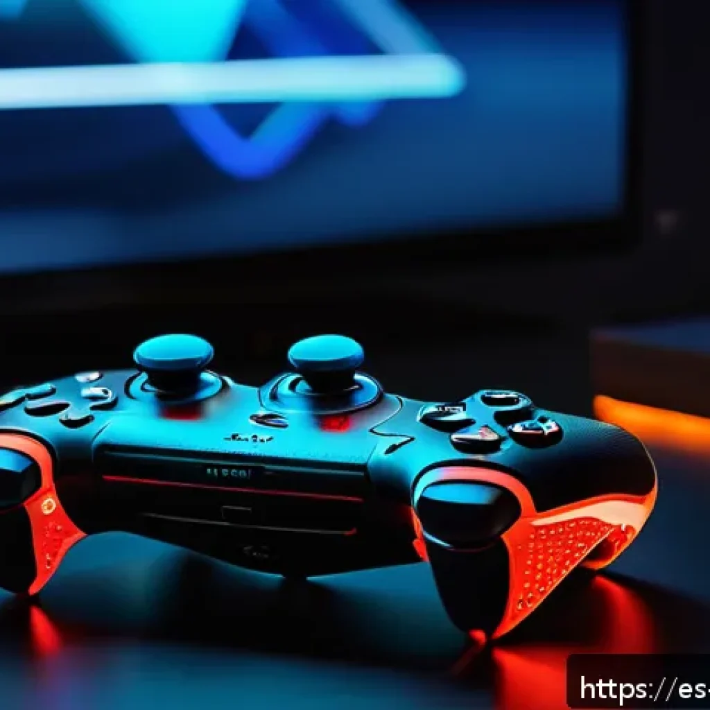 스마트폰 게임 컨트롤러 - A close-up image of a sleek, ergonomic smartphone game controller held by a young adult&rsquo;s hands, sho...